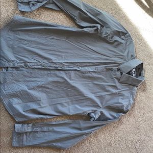Express mens gray 1MX modern fit shirt medium